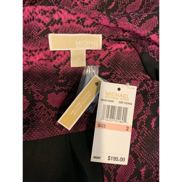 Michael Kors Deep Fuchsia Purple & Black Snakeskin Romper, Size 2, NWT! $195 - Picture 5 of 5